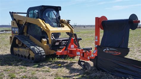 silt fence plow attachment for skid steer|burchland silt fence plow.